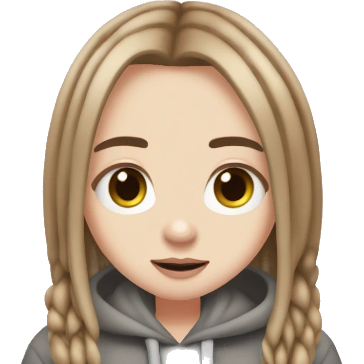 Billie Eilish with brown hair ￼ emoji