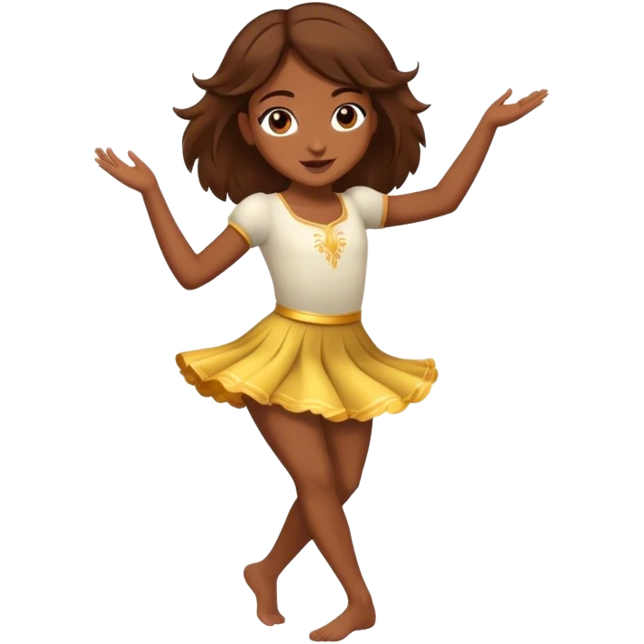  Brown girl brown hair dancing emoji