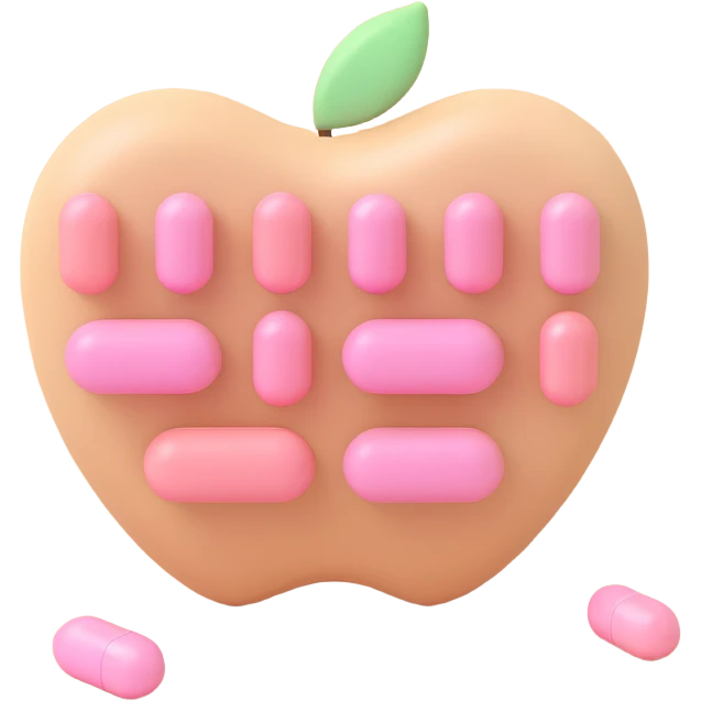 pastel pink pills in a beige blister pack, soft and cute, pastel colors, 3D Apple emoji style emoji