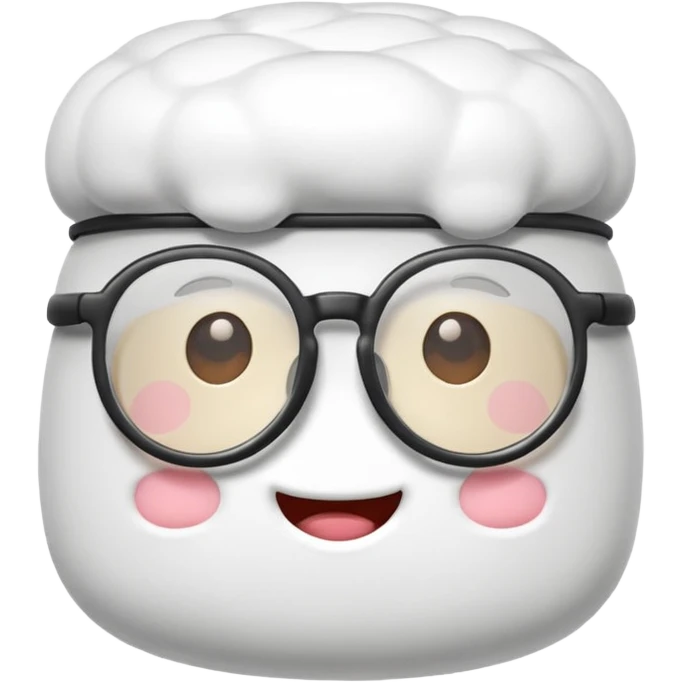 marshmallow with glassess emoji