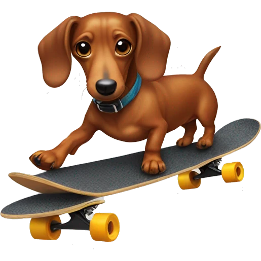 Sausage dog on a skateboard  emoji