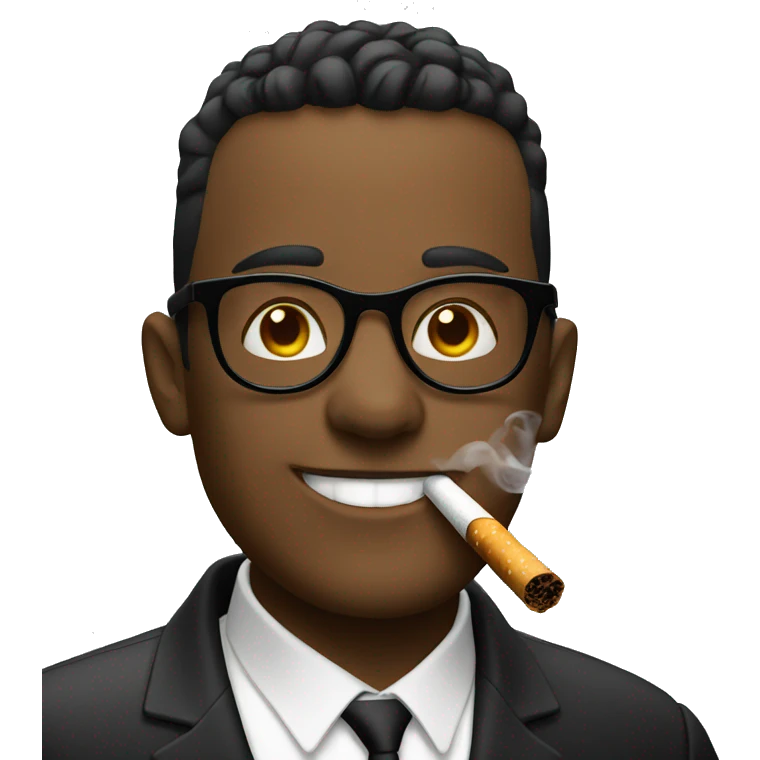 emoji smoking and wearing black glasses smiling emoji