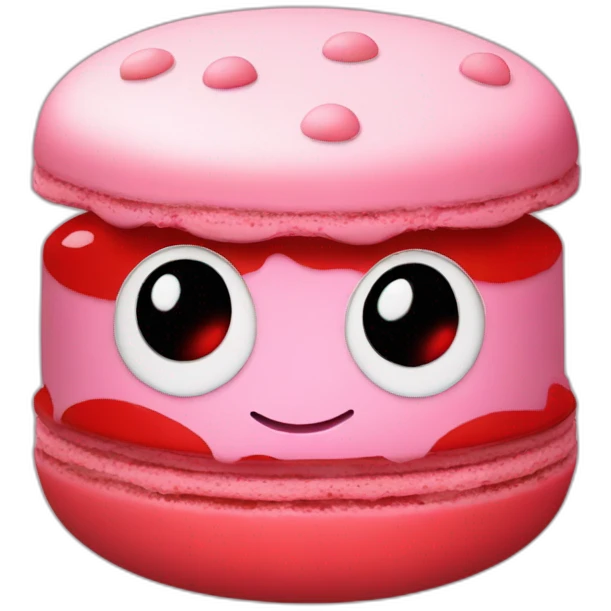 macaron with colors of ladybug emoji