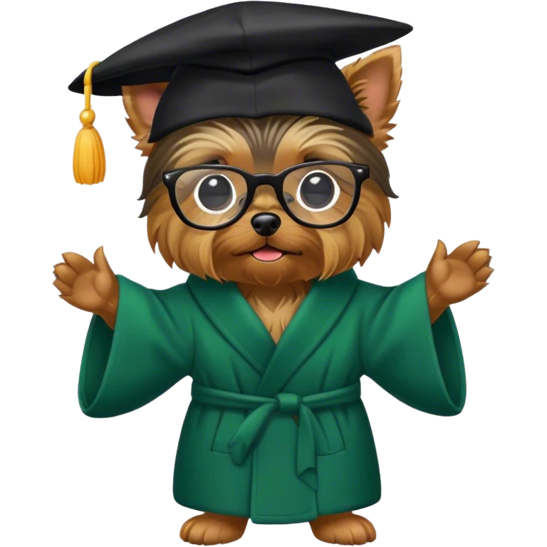 Yorkshire terrier with Minerva McGonagall's clothes from Harry Potter emoji