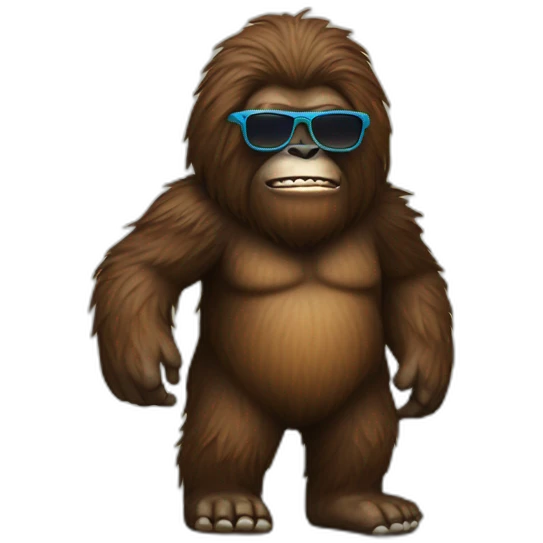 Bigfoot with sunglasses emoji