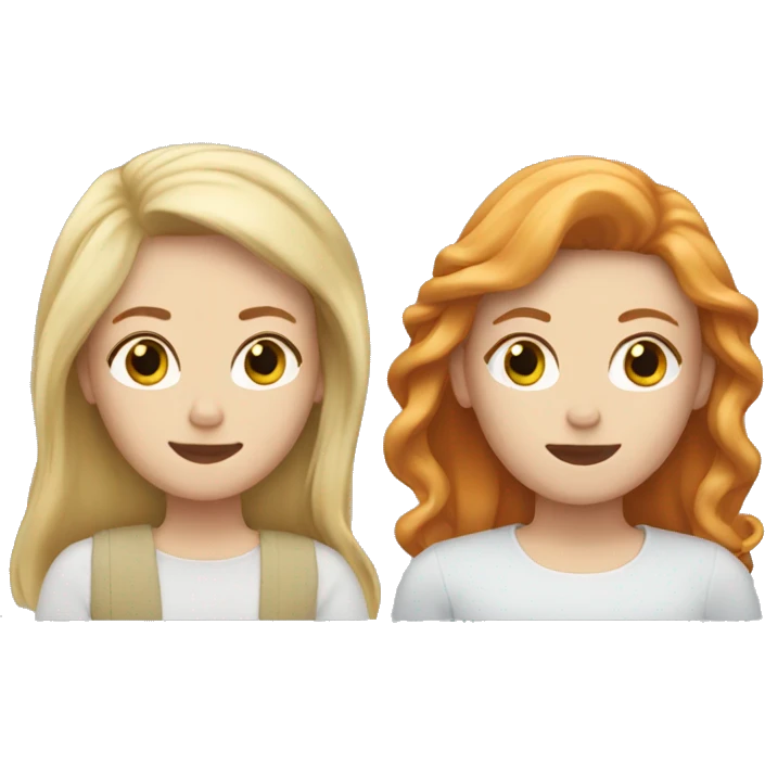 Blond Hair and Ginger Hair Sisters   emoji