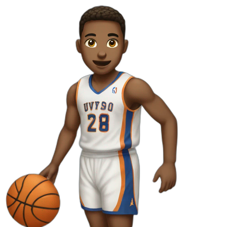 Niño jugando basket emoji