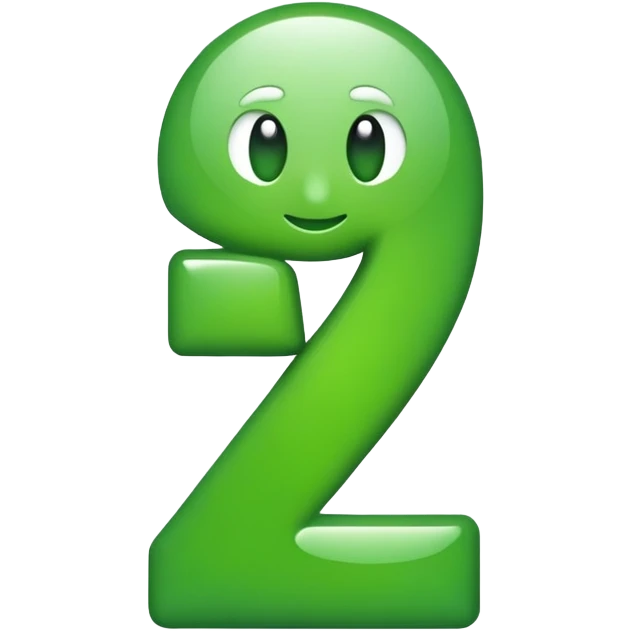 the number one in the color green emoji