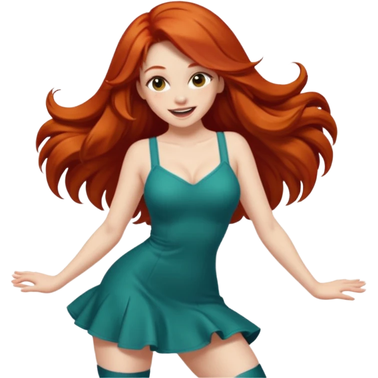 Sexy Excit long haired redhead twerk emoji