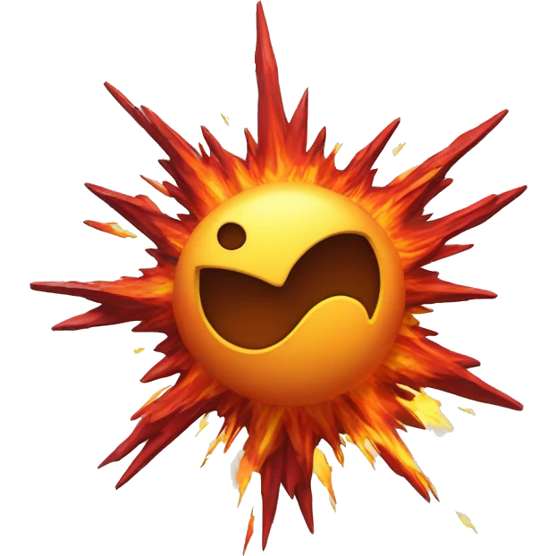 A cartoon-styled representation of a collision. Depicted as a star-like, red-and-orange-and-yellow fiery burst, generally with one point extending to the bottom right. emoji