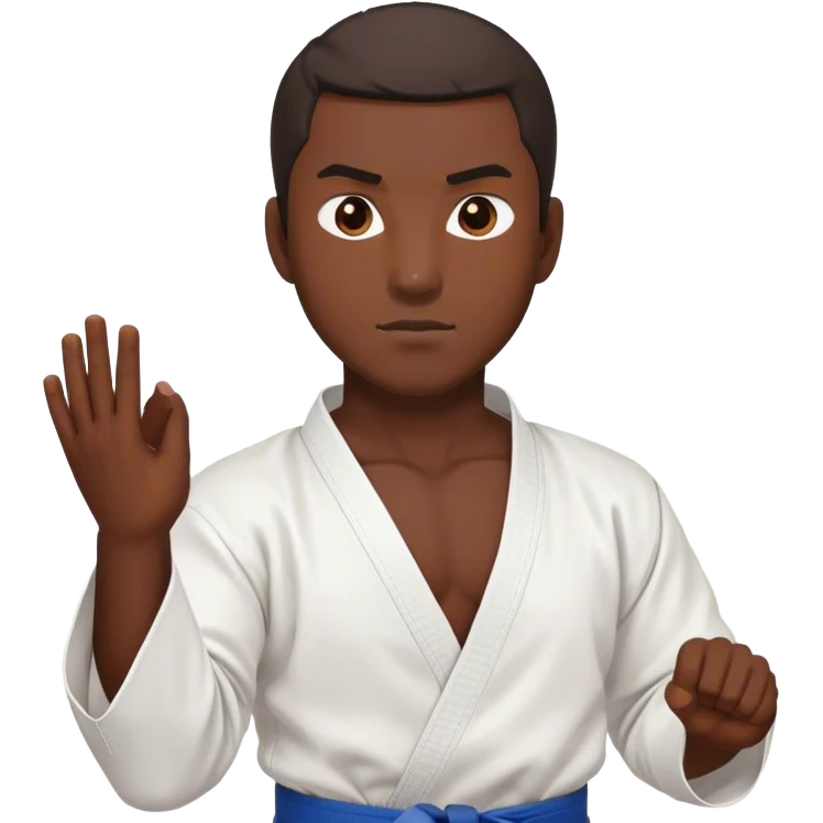 je veux creer un emoji karateka de couleur mat un homme emoji