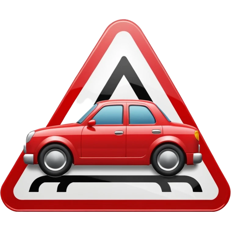 car on slippery road sign emoji