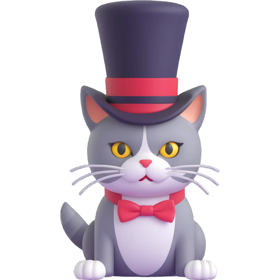 cat in a tophat emoji