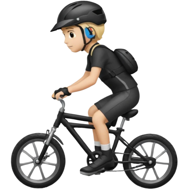 bike riding black bike blonde hair boy helmet emoji