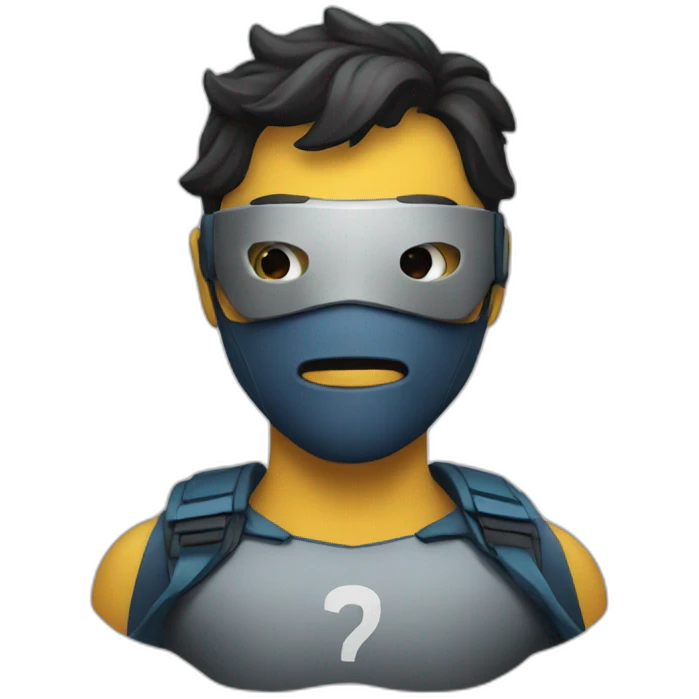 portrait superhero with mask, specialist in Reviews emoji