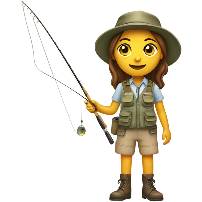 Girl fly fishing  emoji