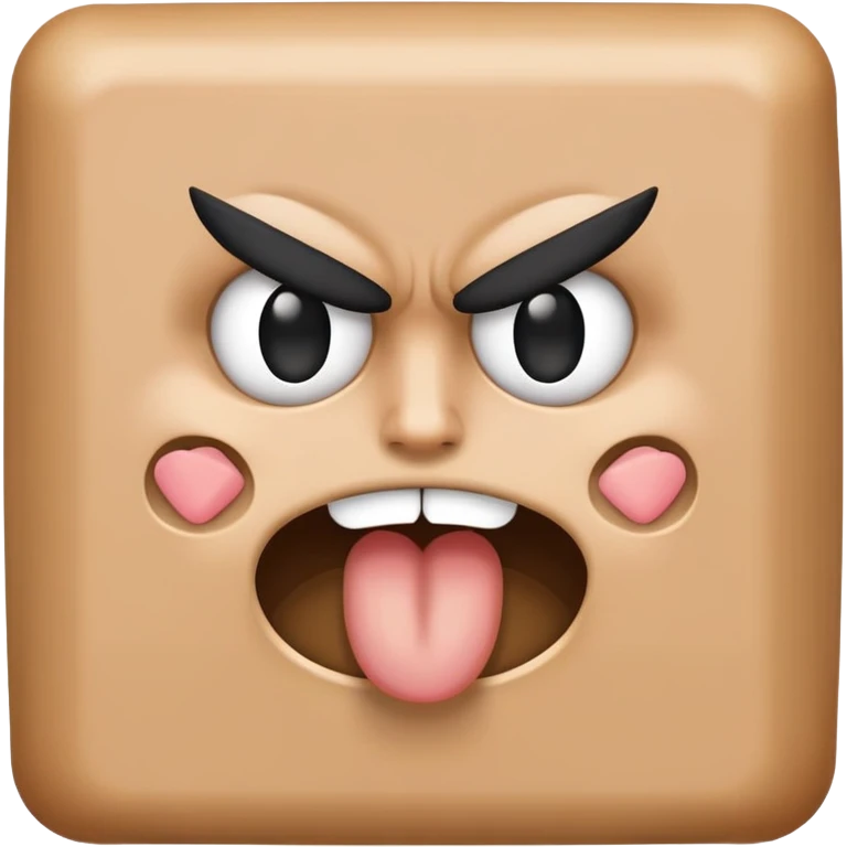 angry emoji with black rectangle box over mouth with white symbols on top  emoji