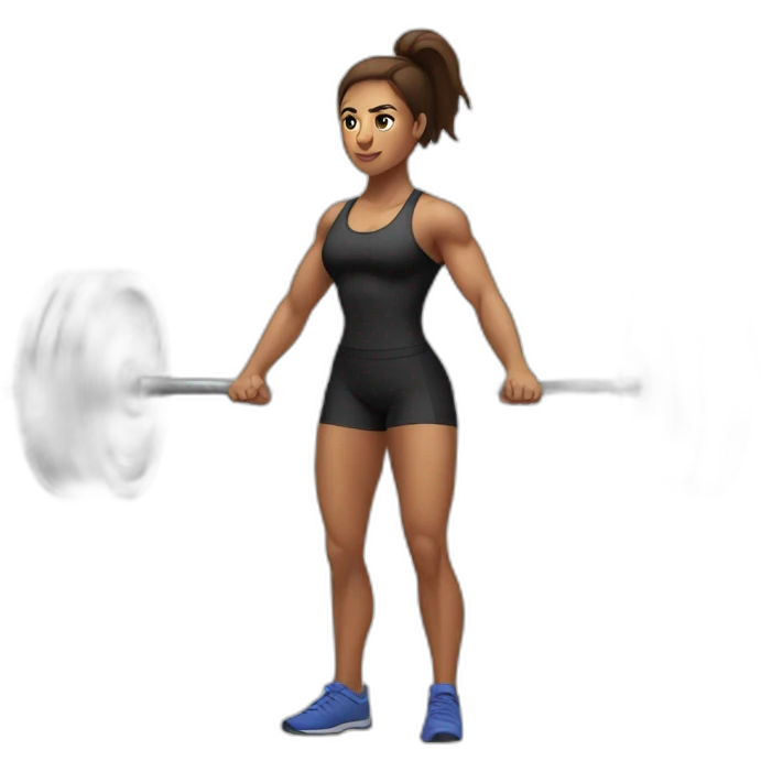 a woman doing deadlift emoji