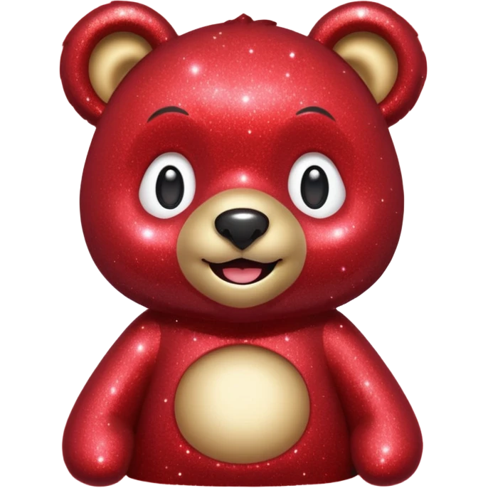 red glitter bear Happy  emoji