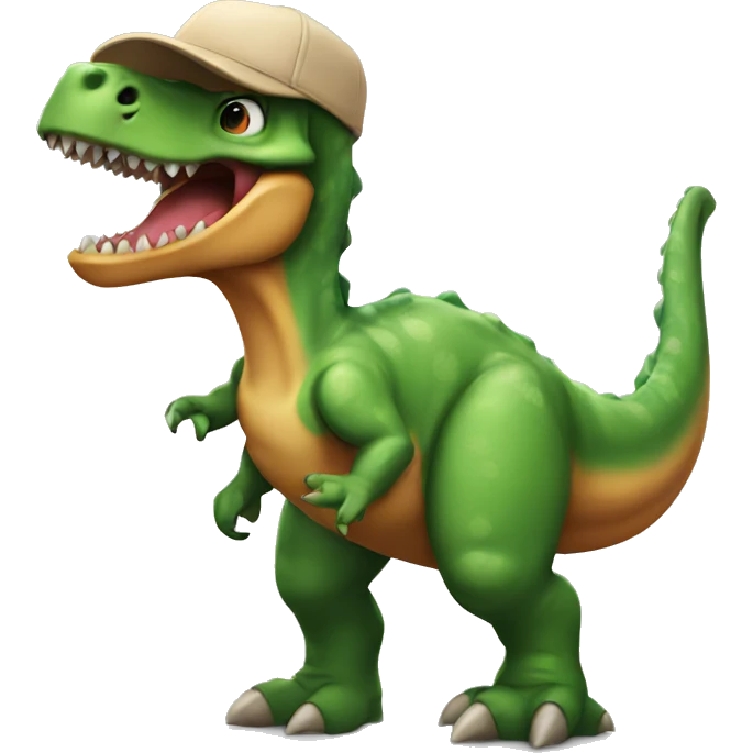 Dinosaur with a cap emoji