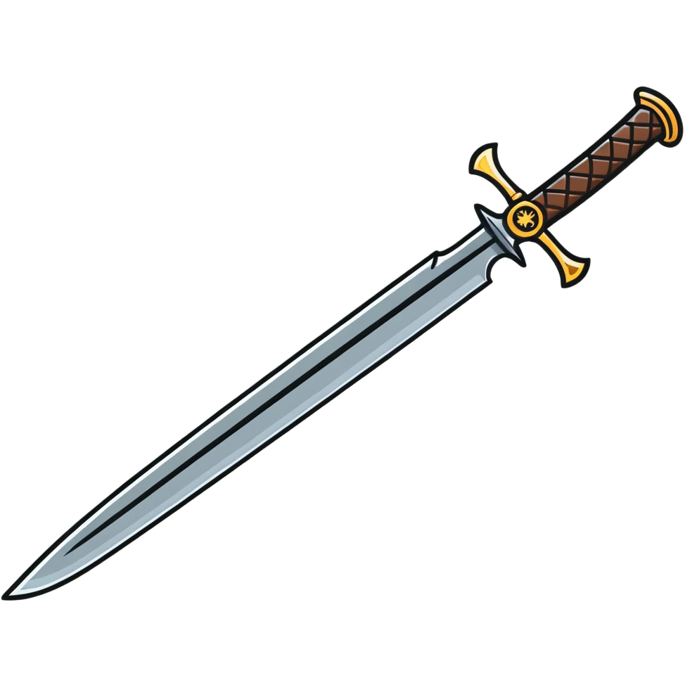 a cartoon sword with shiny blade emoji