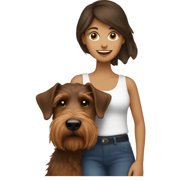 Brunette with welsh terrier emoji