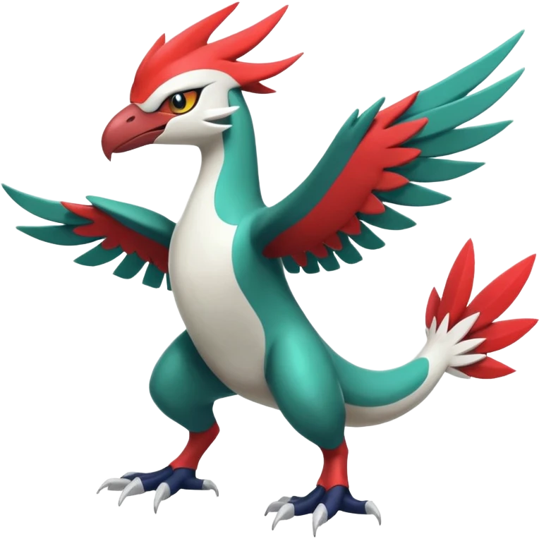 Silvally-Hawlucha-Latias-Salandit-fusion, full body emoji