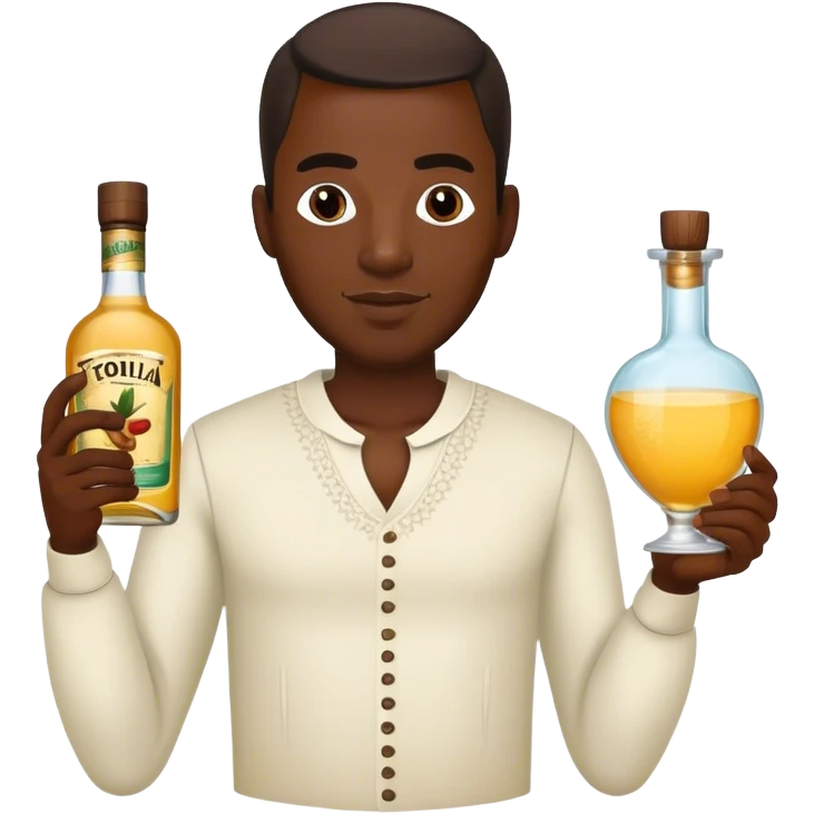 african guy holding tequila  emoji
