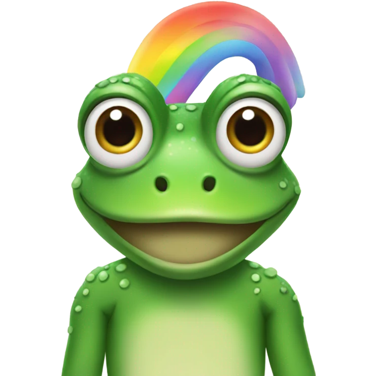 Frog with rainbow hair emoji