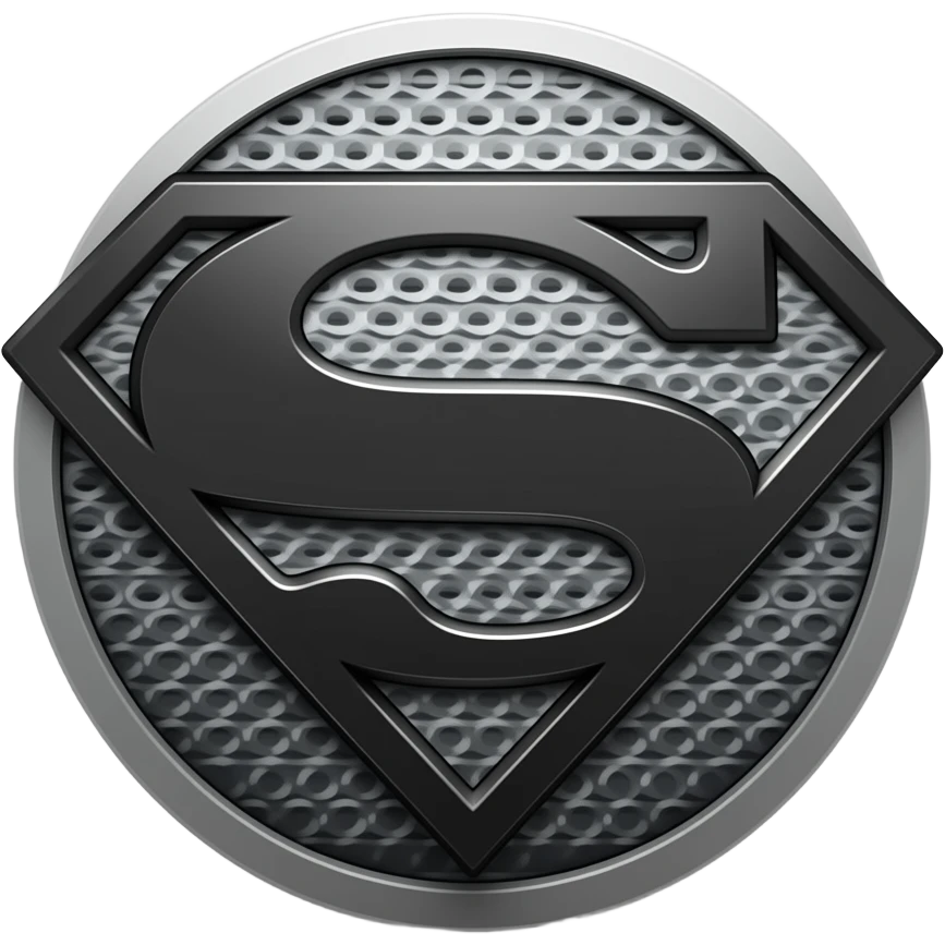 Black and chrome Superman logo emoji