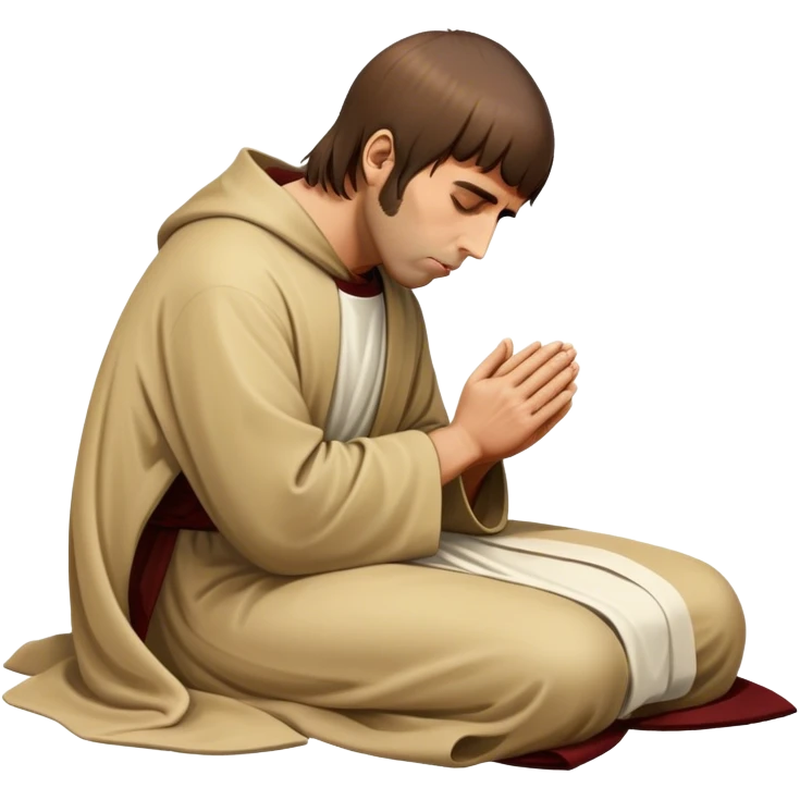 Liam Gallagher praying at the feet of Jesus  emoji