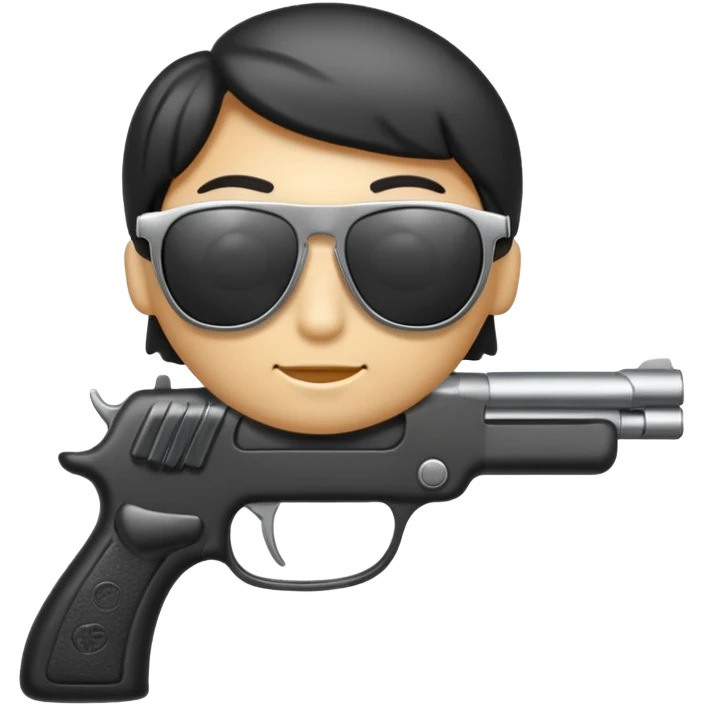 gun wearing sunglasses emoji