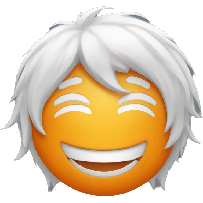 orange smiley face with white hair emoji