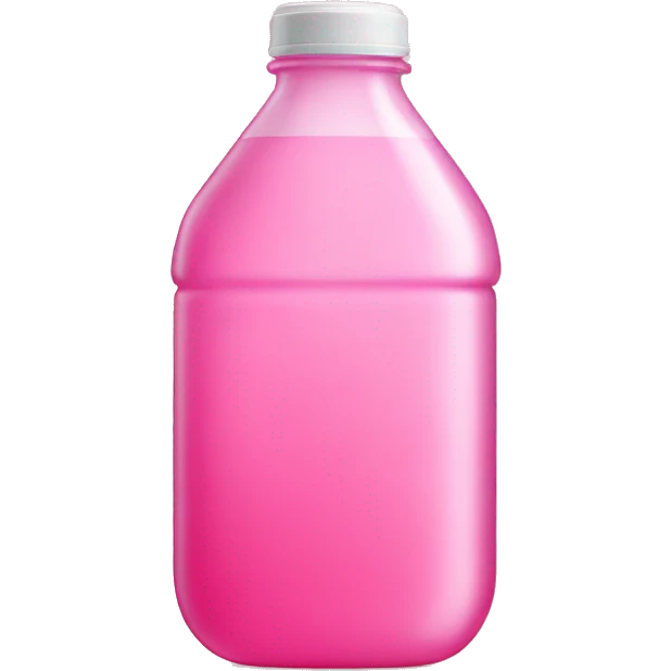 plastic bottle with crystaline pink liquid emoji