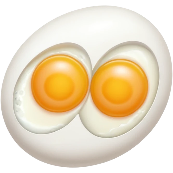 2 whole eggs rotated slightly emoji