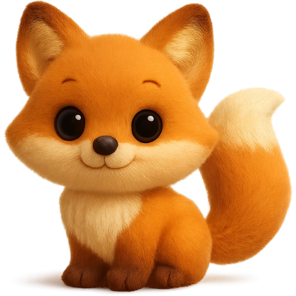 cartoon fox with fluffy tail emoji