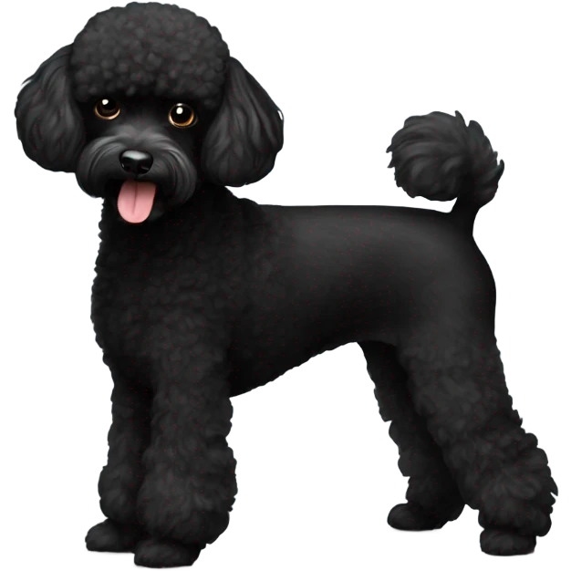 Black Yorkipoodle with a big butt emoji