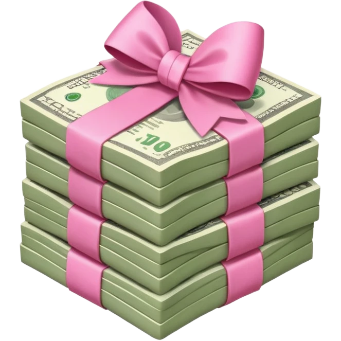 money with a pink bow emoji