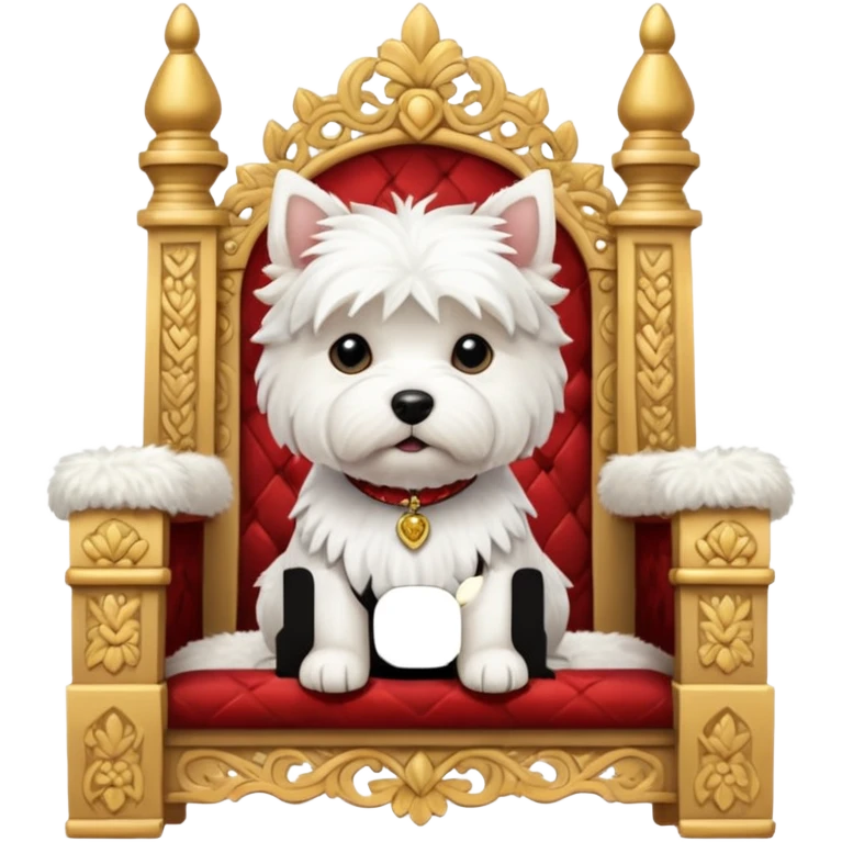 a west highland terrier sitting on a throne  emoji