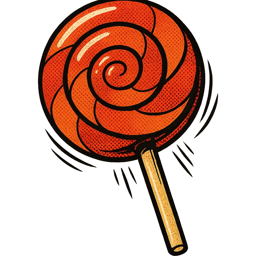 lollipop, old school comic book style emoji