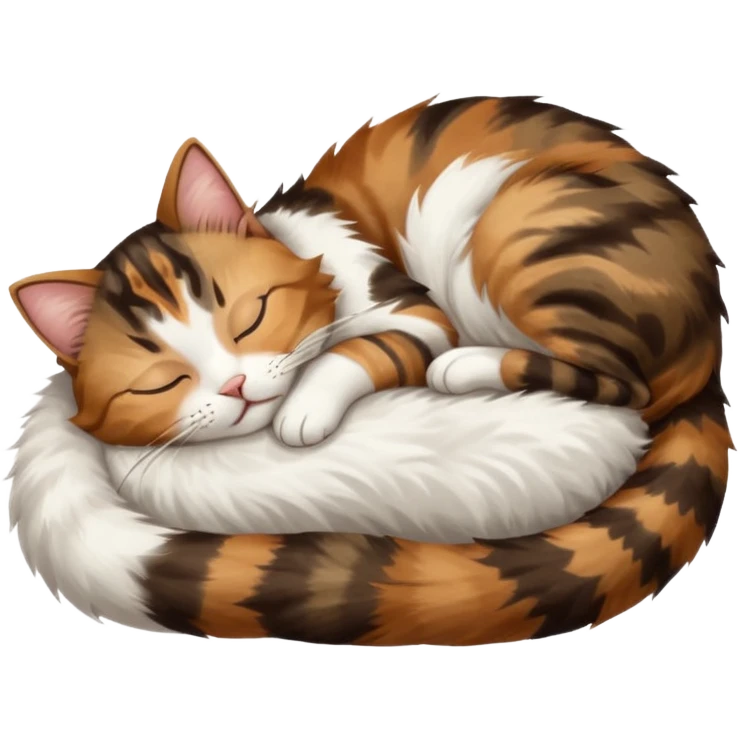 dark brown tabby and white cat sleeping rolled over and upside down emoji