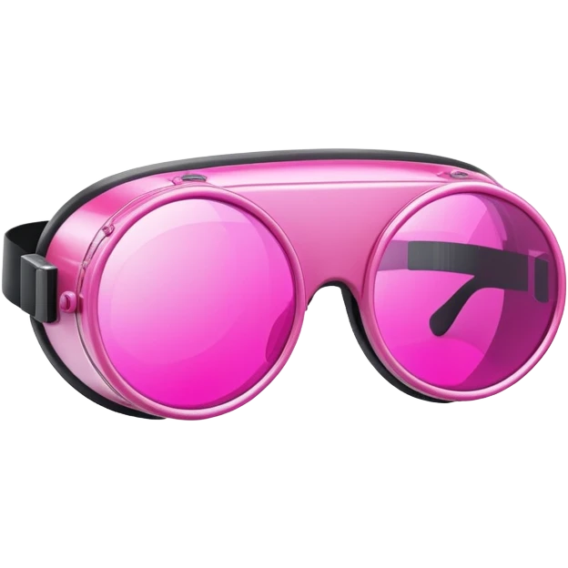 futuristic pink welding glasses, sleek design with bright pink lenses, no frame, high-tech protective eyewear emoji