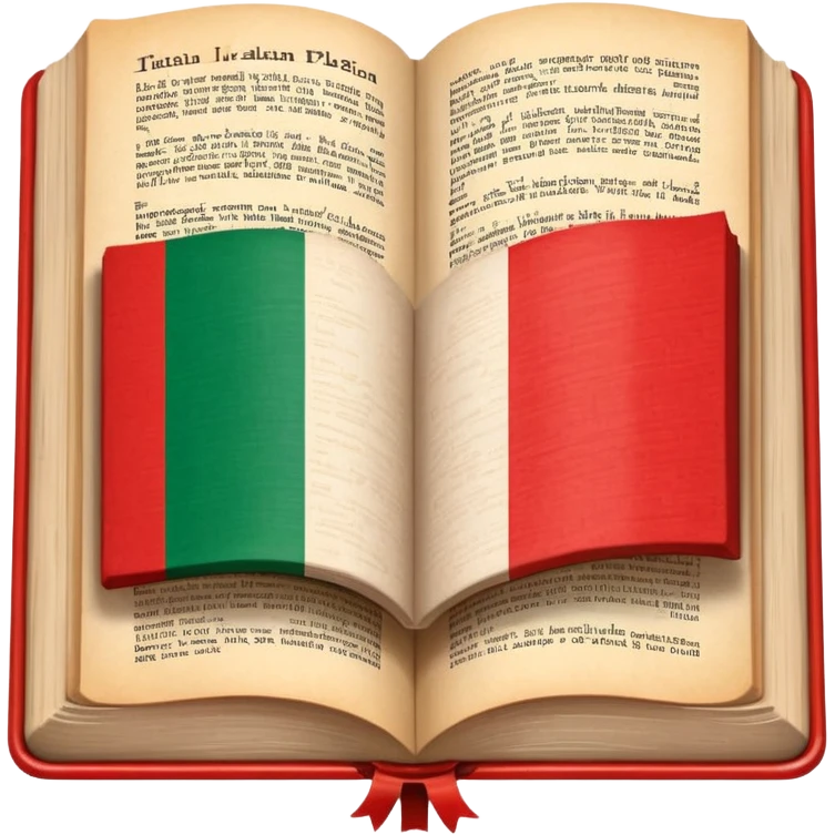 italian flag on dictionary emoji