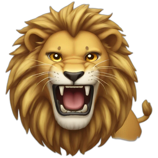 Lion rage emoji
