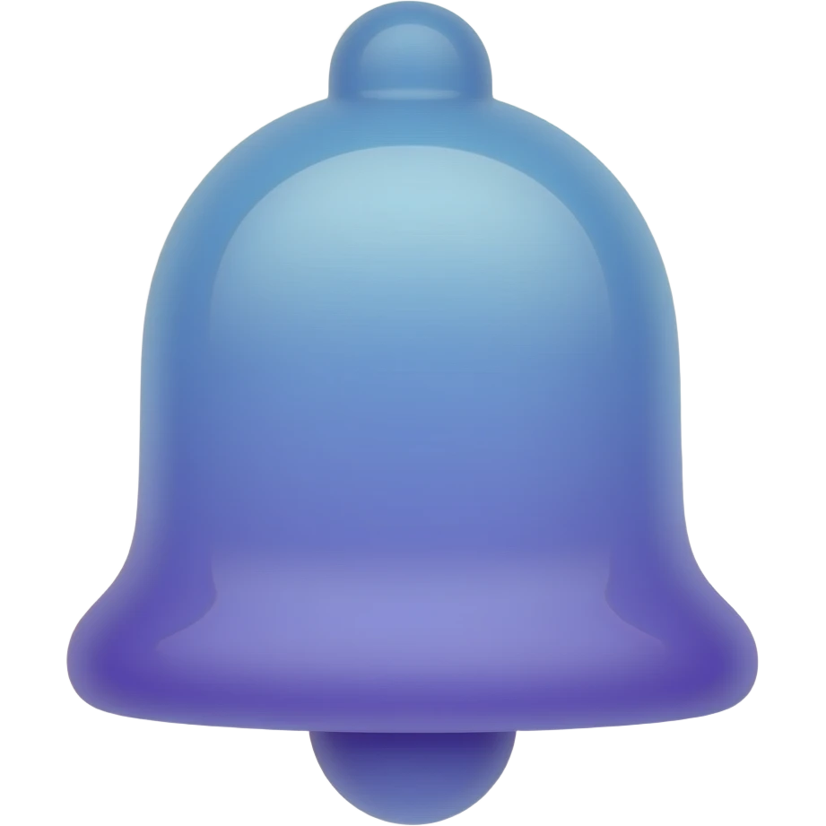 soft blue purple Bell icon school, transparent background inspired by barbie colour pallete emoji