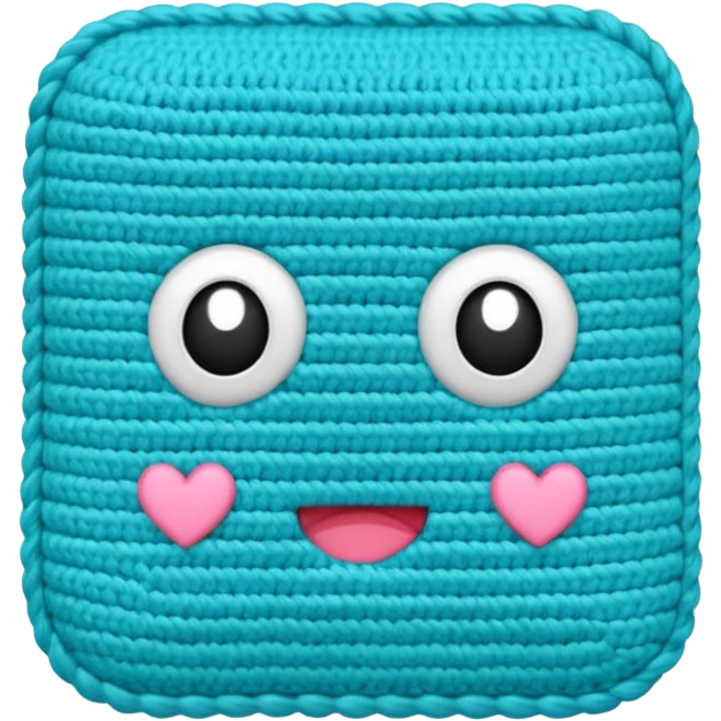 novelo de crochê na cor ciano emoji