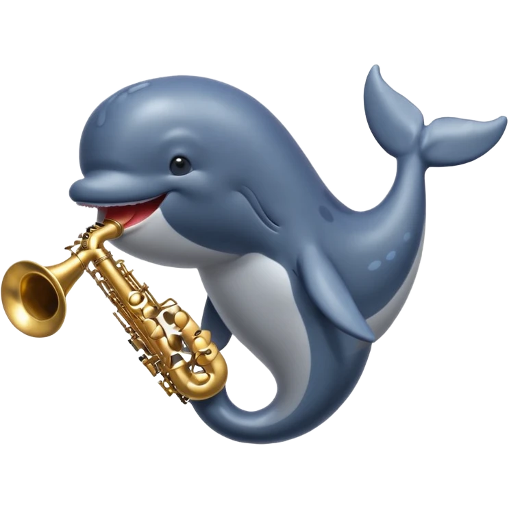 a whale playing saxophone emoji