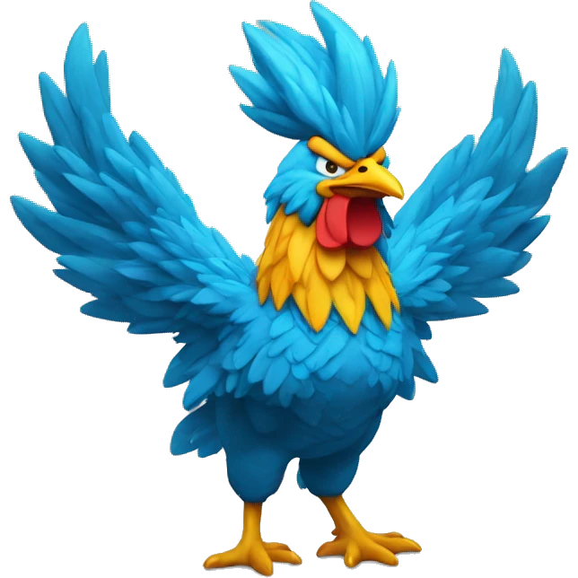 Super saiyan chicken blue emoji