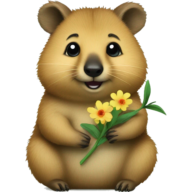 quokka with a flower emoji