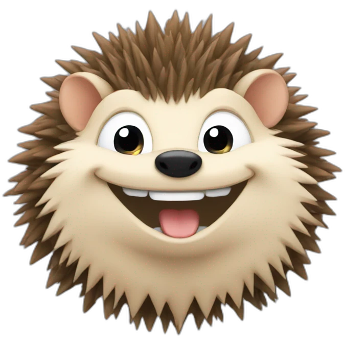 Laughing hedgehog emoji